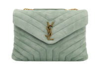 0008. YSL Suede Medium Loulou Sage Gold Hardware