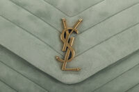 0008. YSL Suede Medium Loulou Sage Gold Hardware
