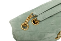 0008. YSL Suede Medium Loulou Sage Gold Hardware