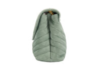 0008. YSL Suede Medium Loulou Sage Gold Hardware