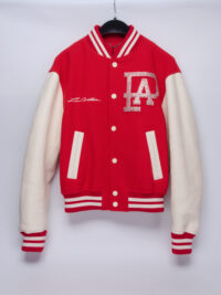 0010. Louis Vuitton Mix Varsity Leather Blouson Red:White
