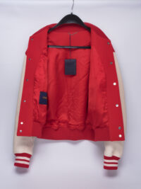 0010. Louis Vuitton Mix Varsity Leather Blouson Red:White