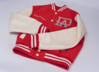 0010. Louis Vuitton Mix Varsity Leather Blouson Red:White