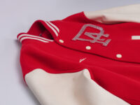 0010. Louis Vuitton Mix Varsity Leather Blouson Red:White