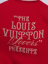0010. Louis Vuitton Mix Varsity Leather Blouson Red:White