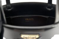 0138. Prada Black Embroidered Flower Tote Bag, Gold Hardware13