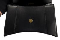 0142. Baleciaga Black Small Padded Hourglass Top-Handle Bag, Gold Hardware14