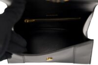 0142. Baleciaga Black Small Padded Hourglass Top-Handle Bag, Gold Hardware16