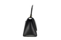 0142. Baleciaga Black Small Padded Hourglass Top-Handle Bag, Gold Hardware3