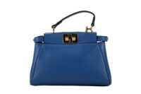 0144. Fendi Navy Blue Peekaboo Mini Bag, Gold Hardware1