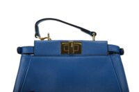 0144. Fendi Navy Blue Peekaboo Mini Bag, Gold Hardware12
