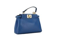 0144. Fendi Navy Blue Peekaboo Mini Bag, Gold Hardware2