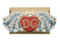 0150. Dolce & Gabbana Angel Embellished, Gold Leather, Wallet bag, Gold Hardware1