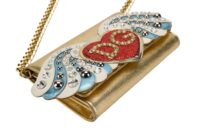 0150. Dolce & Gabbana Angel Embellished, Gold Leather, Wallet bag, Gold Hardware9