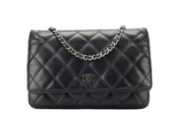 0152. Chanel Classic Wallet on Chain, Lambskin Leather, Silver Hardware1