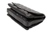 0153. Chanel Quilted Single Flap, Black Lambskin Leather, Silver Hardware11