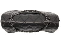 0153. Chanel Quilted Single Flap, Black Lambskin Leather, Silver Hardware14