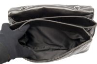 0153. Chanel Quilted Single Flap, Black Lambskin Leather, Silver Hardware21