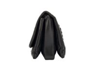 0153. Chanel Quilted Single Flap, Black Lambskin Leather, Silver Hardware5