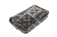 0155. Chanel Black Quilted Tweed:Leather Patchwork, Silver Hardware12