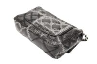 0155. Chanel Black Quilted Tweed:Leather Patchwork, Silver Hardware13
