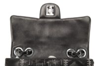 0155. Chanel Black Quilted Tweed:Leather Patchwork, Silver Hardware15