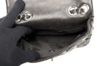 0155. Chanel Black Quilted Tweed:Leather Patchwork, Silver Hardware18