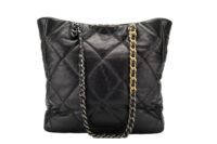 0156. Chanel 19 Tote, Black Lambskin Leather, Gold and Silver Hardware4