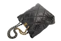 0156. Chanel 19 Tote, Black Lambskin Leather, Gold and Silver Hardware8