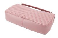 0158. Chanel Double Stitch Single Flap Chevron, Pink Lambskin Leather, Silver Hardware10