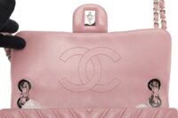 0158. Chanel Double Stitch Single Flap Chevron, Pink Lambskin Leather, Silver Hardware15