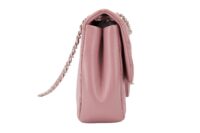 0158. Chanel Double Stitch Single Flap Chevron, Pink Lambskin Leather, Silver Hardware3