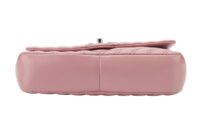 0158. Chanel Double Stitch Single Flap Chevron, Pink Lambskin Leather, Silver Hardware6