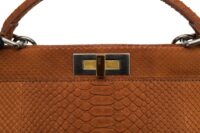 0167. Fendi, Cinnamon Brown Python Peekaboo, Top Handle, Gold Hardware12
