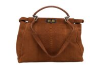 0167. Fendi, Cinnamon Brown Python Peekaboo, Top Handle, Gold Hardware3