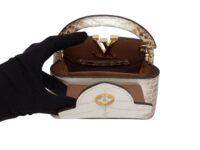 0169. Louis Vuitton Capucines Mini Sahara, Crocodile, Gold Hardware10