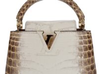 0169. Louis Vuitton Capucines Mini Sahara, Crocodile, Gold Hardware7