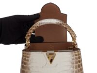 0169. Louis Vuitton Capucines Mini Sahara, Crocodile, Gold Hardware9