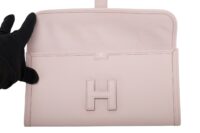110. Hermes Jige Leather Clutch, Pale Pink10