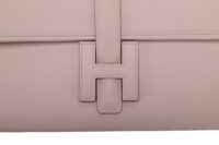 110. Hermes Jige Leather Clutch, Pale Pink14