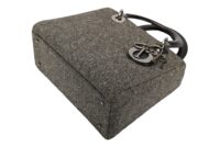 111. Lady Dior Medium, Grey Tweed, Silver Hardware10