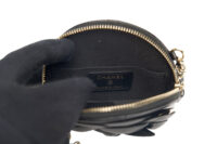 112. Chanel Camillia Clutch, Black Leather Crossbody, Gold Hardware7