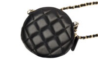 112. Chanel Camillia Clutch, Black Leather Crossbody, Gold Hardware8