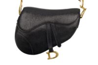 115. Dior Black Saddle Bag, Gold Hardware7