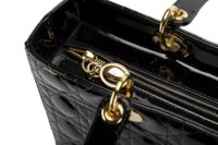122. Lady Dior, Black Patent Leather, Large, Gold Hardware15