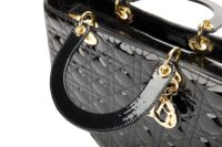 122. Lady Dior, Black Patent Leather, Large, Gold Hardware16