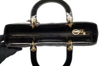 122. Lady Dior, Black Patent Leather, Large, Gold Hardware18