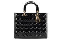122. Lady Dior, Black Patent Leather, Large, Gold Hardware2