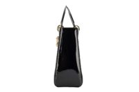 122. Lady Dior, Black Patent Leather, Large, Gold Hardware7