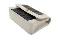 126. Chanel Black, White Vintage Mademoiselle Single Flap, Gold Hardware10
